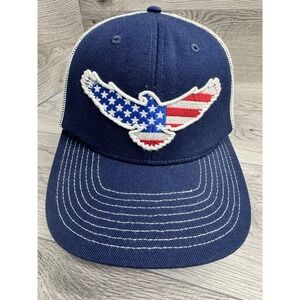 Local Crowns Hat OSFA Blue USA Eagle Flag Adjustable Mesh Back Patriotic